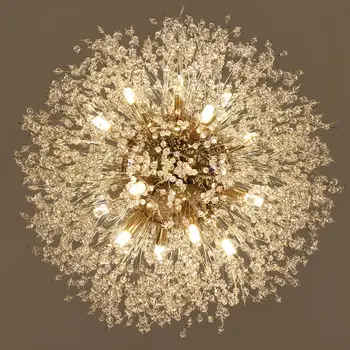 LuKLoy Super Krásny Prívesok Lampa Post Moderné Lustre Svetlo Púpava Crystal LED Osvetlenie, Zariadenie Kuchyne Ohňostroj Svetla