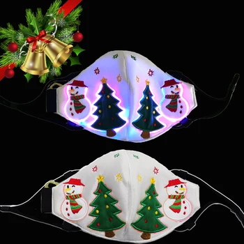 Svetelný Výšivky Masku na Tvár LED Farebné Svetlo Hlasom Aktivovaný Flash Žiariace Úst Maska Opakovane Vianočný Večierok Masky Kryt
