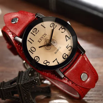 Relojes Hombre Vintage KEVIN Pánske Hodinky pravej Kože Quartz Hodinky Požičovňa arabské Číslice Dial Relogio Masculino