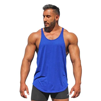 Tenký pás kulturistike telocvični tank topy mužov fitness pevné tričko bavlnené pánske tričko bez rukávov svalov šport kondičný beh beh vesty