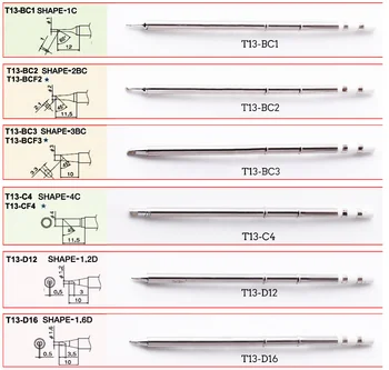 T13 Vysokej kvality spájkovačka tip Rôzne modely odolné bezolovnaté spájkovanie železných tip Vhodné pre BAKON 950D spájkovačka