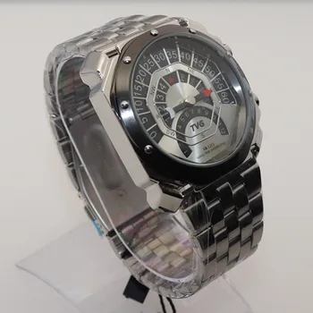 Pánske hodinky top značky luxusné quartz hodinky Kompas nepremokavé Originálny design patent z nehrdzavejúcej ocele mužov hodiny KM1212