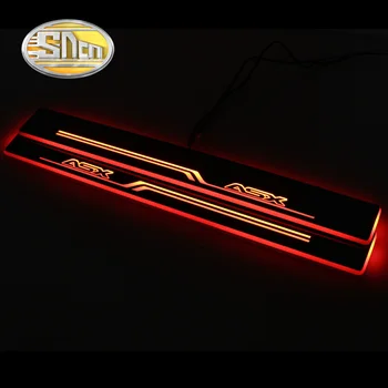 SNCN 4PCS Auto LED Dvere, Parapetné Pre Mitsubishi ASX RVR 2011 - 2019 Ultra-tenké Akryl Dynamické LED Vitajte Svetlo Šúchať Doska Pedál