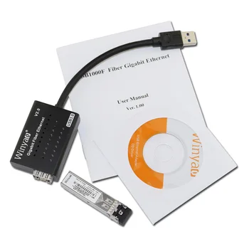 Winyao USB1000F-SX USB3.0 Gigabit Vlákniny Ethernet Sieťový Adaptér 850nm Multi Mode Optického Vysielača Modul SFP NIC 550m