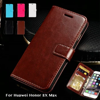 Flip Book obal Pre Huawei Honor 8X Max Business Peňaženky Prípade Huawei Honor 8X Max Silikónové Späť Prípade Kožené puzdro