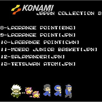 Najnovšie 13 v 1 hry, karty 60 Pin 8 bit Hra Kazety pre rodinné video, herné konzoly pre kOnami Classic collection
