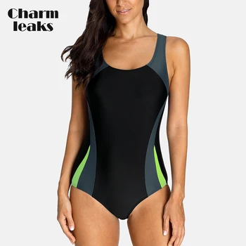 Charmleaks Jeden Kus Ženy, Športové Plavky Športové Plavky Patchwork Plážové Oblečenie Plavky Čalúnená Bikiny Monikini