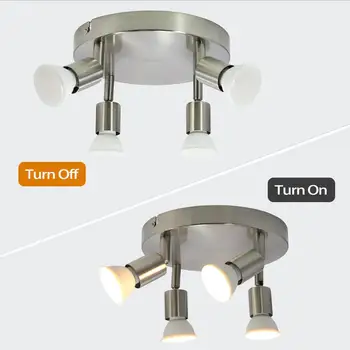 Garwarm Okrúhle Stropné Svietidlo 4-Svetlo Flush Mount Osvetľovacie Zariadenia GU10 LED Žiarovka Multi-Smerový pre Kuchyňa