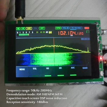 50Khz-200Mhz Malachit SDR Rádio, 3,5-Palcový Dotykový Displej DSP Zníženie Hluku Plnom Režime, SDR HAM Vysielač, Prijímač