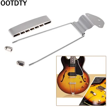OOTDTY Chrome 6 String Gitara Tailpiece Hrazda Striebristé Otvorený Rám Pre Gitary Archtop