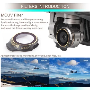 Drone Filtre Fotoaparát UV CPL ND 4 8 16 32 Fotoaparát Nastaviť Filter Pre DJI Mavic Pro Multi-Vrstvou Náteru Filmy Filter Hučí Príslušenstvo