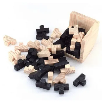 Nové 54T Vzdelávacie 3D Puzzle Rusko Ming Luban Drevené Hračky Deti IQ Mozgu Teaser Burr IQ Hračka Pre Deti, Dospelých Strany Dary