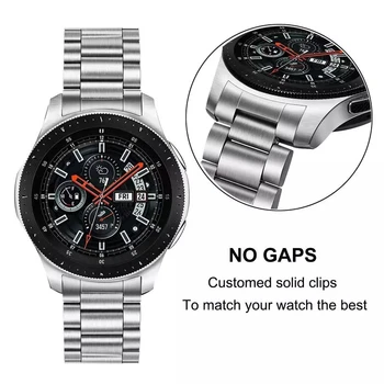 Jedinečný Nehrdzavejúcej Ocele Watchband + Žiadne Medzery Klipy pre Samsung Galaxy Sledovať 46 mm SM-R800 Strane Odpojte Kapela Rýchle uvoľnenie Popruhu Pásu