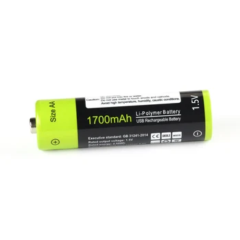 ZNTER 4pcs USB Nabíjateľné Batérie Univerzálny AA 1,5 V 1700mAh Lítium-Polymérová batéria Nabitá pomocou Micro USB Kábel