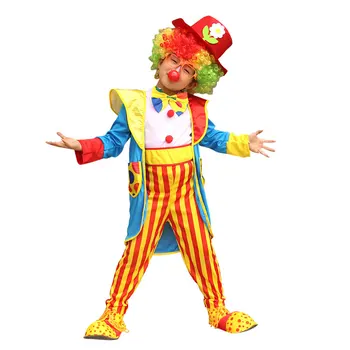 Umorden Deň Detí Purim Halloween Cirkus Klaun Kostýmy Chlapcov Deti Smiešny Klaun Kostým Fantasia Infantil Cosplay pre Dievča