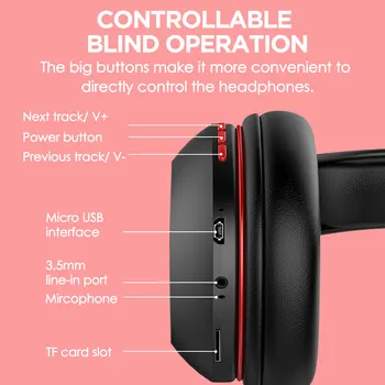AUSDOM M09 Bluetooth Slúchadlá Over-Ear Káblové Bezdrôtové Slúchadlá Skladacie Bluetooth 5.0 Stereo Headset s Mikrofónom Podpora TF Kariet