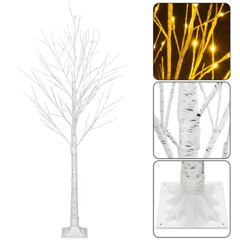 4 FT Snowflake Vianočný Stromček s 48 LED Lampa Vianočné Dekorácie Odolné Vianočný Strom Výška 120 cm snehová Vločka Vianočný stromček