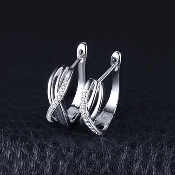 JewelryPalace Infinity Cubic Zirconia Klip Náušnice 925 Sterling Silver Šperky pre Ženy, Dievčatá kórejský Náušnice, Módne Šperky