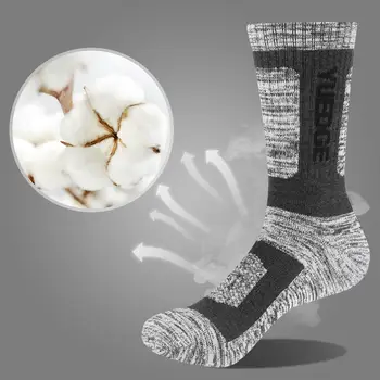 YUEDGE pánske Ponožky Bavlna Froté Vankúš Priedušná Posádky Športy, Turistika Hrubšie Ponožky Zimné Tepelnej Ponožky 5 Párov Veľa 38-45 EÚ