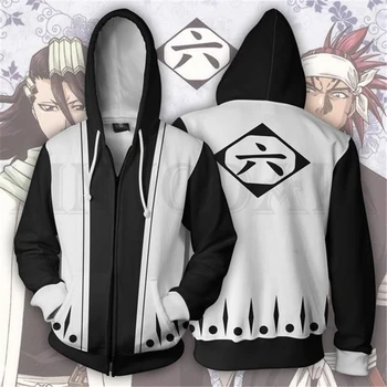 Anime BLEACH Úplné Zip Tenké Mens Hoodies v Pohode Pulóver Zábavné Topy Kabát, Bundu Unisex Jumper Mikina Streetwear