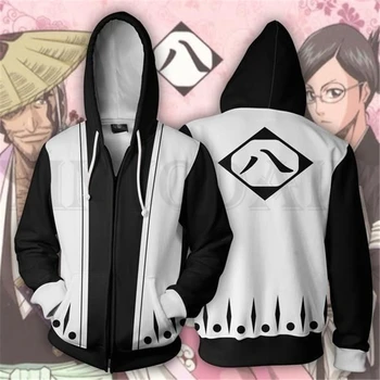Anime BLEACH Úplné Zip Tenké Mens Hoodies v Pohode Pulóver Zábavné Topy Kabát, Bundu Unisex Jumper Mikina Streetwear