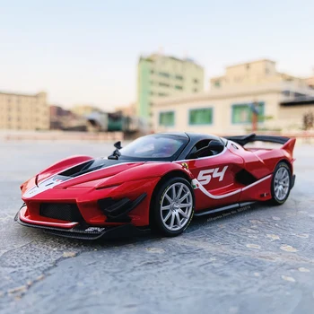 Bburago 1:32 Ferrari FXXK EVO červená zvuk a svetlo zliatiny simulácia vytiahnuť späť model auta, papierové krabici zliatiny modelu auta