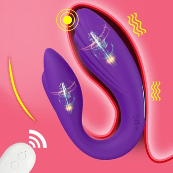 USB Nabíjateľné U Typu Vibrátor Bezdrôtové Diaľkové Dvojité Motorových Vibrátor Klitorisu Stimuláciu G-bodu Masér Sexuálne Hračky pre Ženy