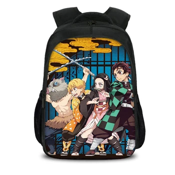 Roztomilý Bookbags Pre Deti Anime Školské Tašky Dievčatá 3D Démon Vrah Kimetsu Č Yaiba Tlač Školské Batohy Pre Dospievajúcich Chlapcov