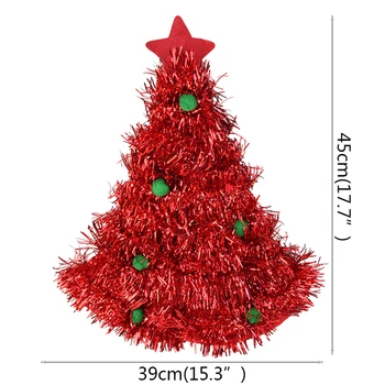 Fólie Pozlátko Vianočný Stromček Klobúk Vianočné Kostýmy pre Dospelých a Deti Klobúk Santa Vianočné Čiapky Kostým, Rekvizity Vianočný Dekor 1Pc