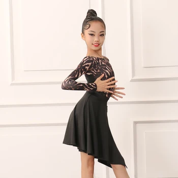 2020 latinské Tanečné Šaty detské Dievčatá Praxi Oblečenie Výkon Oblečenie latinskej Tanca Top Sukne Kostým Súťaž DQS3312