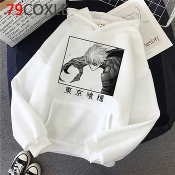 Horúce Japonské Anime Tokio Vlkolak Grafické Hoodies Mužov Kawaii Zimné Oblečenie Cartoon Kaneki Ken Streetwear Unisex, Mikiny Muž