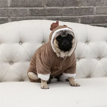 Jeseň A v Zime sa Pes kostým farbou Pug Oblečenie pre psy, Cosplay Jeleň Ovce Psa francúzsky buldog Vianočné Šteňa Kabát