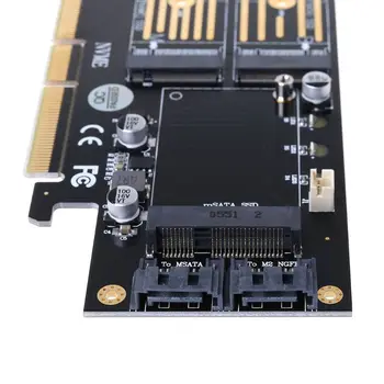 PCI-E 3.0 X16 M. 2 PCIE SSD na M2 Adaptér Navyšoval M Tlačidlo B Tlačidlo mSATA 2x7Pin SATA Port NVME M2 SSD AHCI mSATA 3in1 Stúpačky Karty