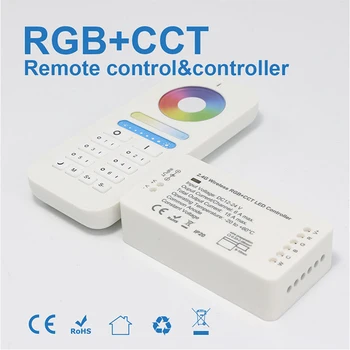 RGB CCT 5-v-1 Touch Regulátor Bezdrôtové Diaľkové Ovládanie DC12V-24V LED Svetelné Pásy Radič