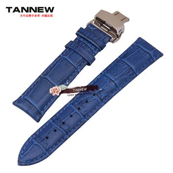 Modré originálne kožené watchband 12 mm 14 mm 16 mm 18 mm 19 mm 20 mm 21 mm 22 mm vtip motýľ pracky krokodílej kože popruh Náramok