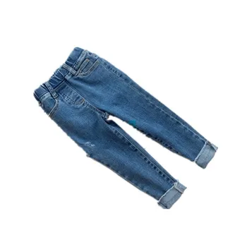 Dievčenské nohavice elastické slim legged nohavice, džínsy jeseň nový štýl detí nosenie