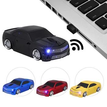 2.4 G Bezdrôtovú Automobilovú Myš USB Počítača Myší Auto Tvar 1000 DPI s LED Svetlo, Prijímač pre PC, Notebook pracovnej plochy notebooku MacBook Air