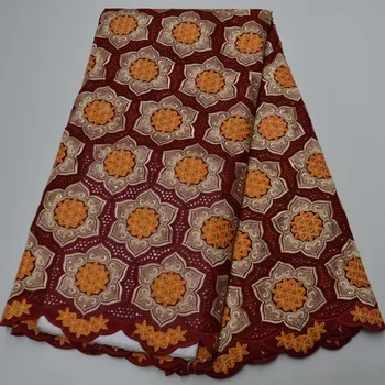 (5yards/pc) vysoká kvalita Afriky bavlna čipky fialová Swiss voile čipky tkanina s výbornou výšivky na na spoločenské šaty CLP34