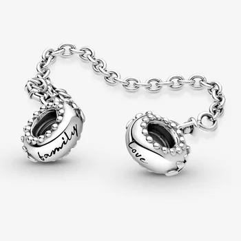 Klasické 2021 Nové 925 Sterling Silver Korálky Srdce Rodinného Stromu Bezpečnosti Reťazca Charms Fit Pôvodné Pandora Náramok Ženy DIY Šperky