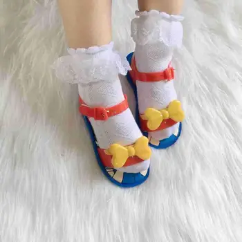Mini Melissa princezná Luk jelly Topánky 2020 Nové Letné Dievčatá candy Obuvi Dievča Non-slip Deti Pláži Sandál Batoľa módne Sandále