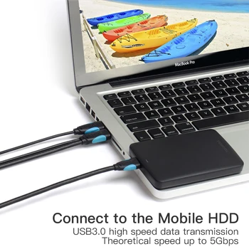 Vencie Micro USB 3.0 Kábel 2 M 0,5 M Rýchlu Nabíjačku USB Sync Dátový Kábel USB 3.0 Mobilného Telefónu Kábel pre Samsung S5 Pevného Disku