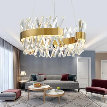Moderné Led Crystal Prívesok Svetlo Nový Obývacia Izba Dizajn Semi Kolo Svetlo Prívesok Visí Izba Pozastaviť Lampa Reštaurácia svetlá