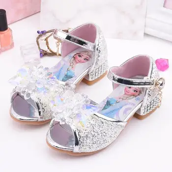 Disney dievčatá sandály nové letné detské ryby úst topánky dievčatá crystal topánky Mrazené 2 elsa Princezná topánky