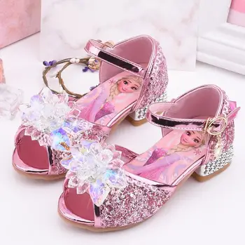 Disney dievčatá sandály nové letné detské ryby úst topánky dievčatá crystal topánky Mrazené 2 elsa Princezná topánky