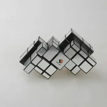 CubeTwist 2 Siamské Zrkadlo Kocky Čierne Zlato/Striebro Cubo Magico Nálepky Twist Puzzle Vzdelávacie Hračka Drop Shipping