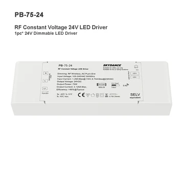 Stmievateľné LED Driver 12V 24V 75 W RF 2.4 G Bezdrôtové Diaľkové Ovládanie AC 110V na 220V DC 12V 24V Konštantného Napätia LED Stmievanie Ovládač