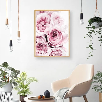 Maliarske plátno Ružová Kvetinová Plátne, Plagát, Tlač na obývacia izba, spálňa domáce dekorácie č rám