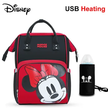 Disney Mickey Minnie plienkové USB Izolované Taška Múmiový Taška Baby Organizátor Taška plienkové Veľkú Kapacitu Matka Starostlivosti o Dieťa Taška