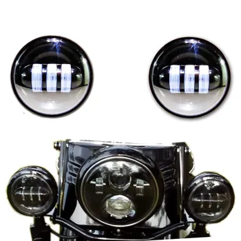 2 KS Chróm / Black 4.5 Palcový Creee LED dopadajúceho Svetla Mieste Jazdy Lampa LED Hmlové Svetlá pre Harley Davidso Motocykle 4.5
