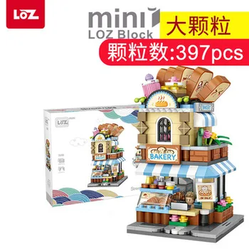 LOZ Mini Bloky Výhľad na Mesto Scény kaviareň Retail Store Architektúry Modely & Budovy Kvíz Vianočné Hračky pre Deti